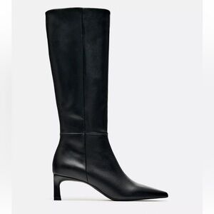 Massimo Dutti Black Heeled Boots